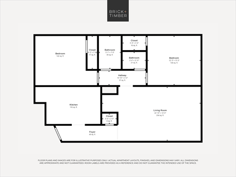 A black and white image of a floor plan for a building named Brick Timber.